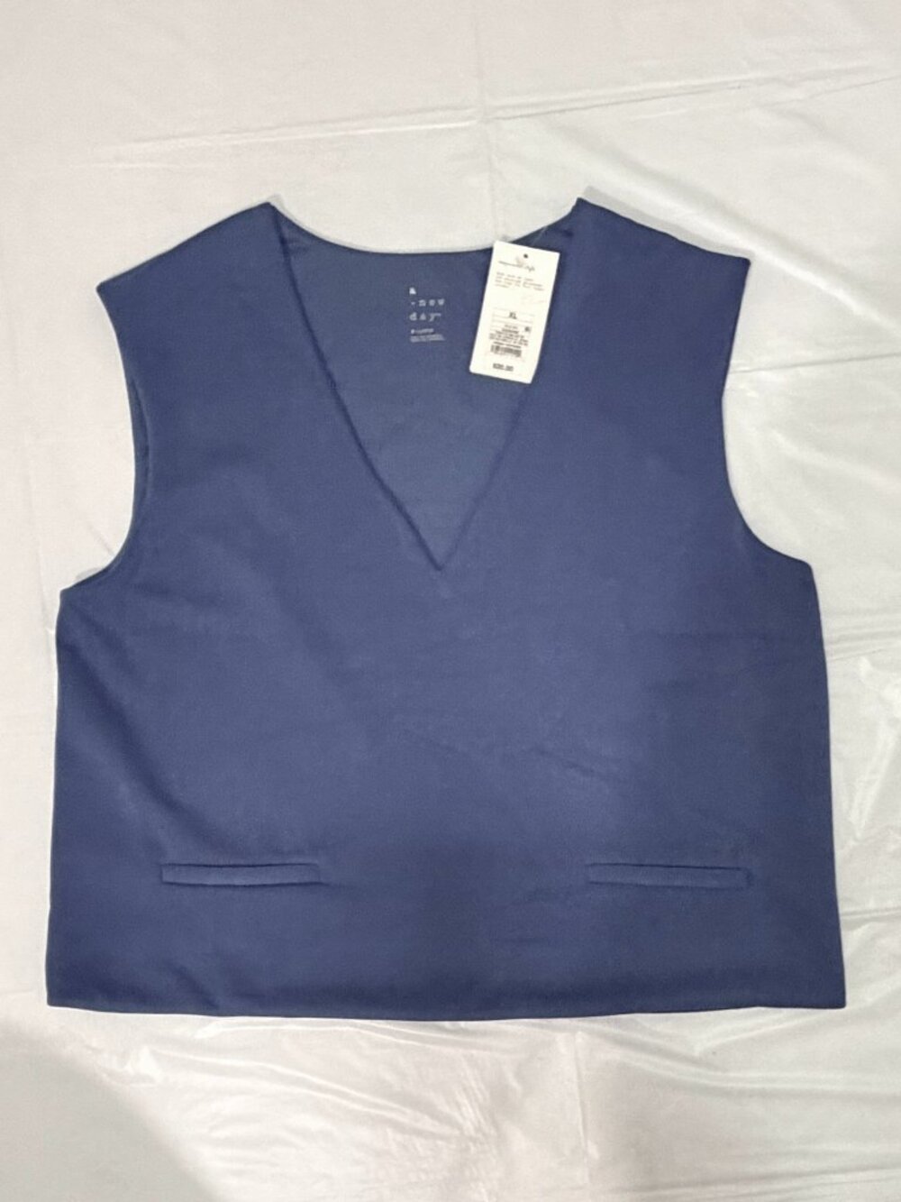 A New Day Women's Sandwash Blue Sleeveless Vest - Size XL - NWT